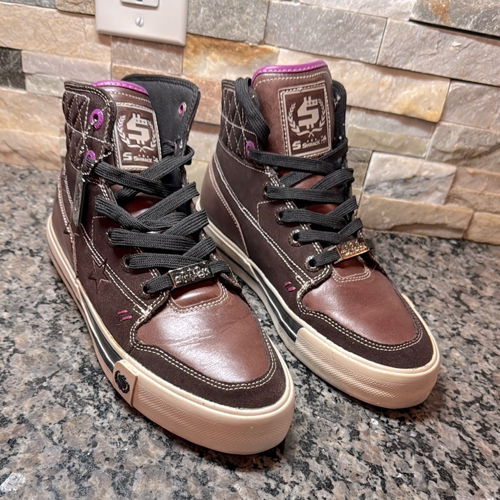 Shmack Brown High-Top Sneakers EUC 8.5